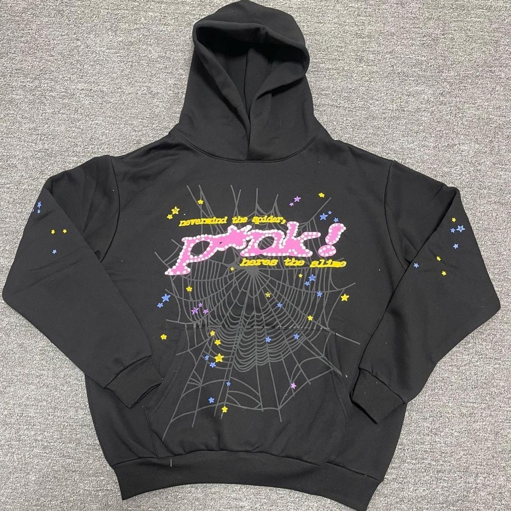 Spider world wide black hoodie